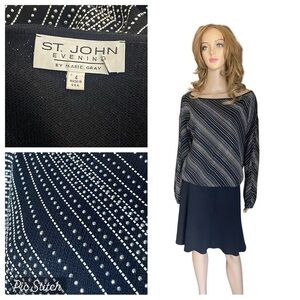 St. John evening RHINESTONE
EMBELLISHMENTS blouse and skirt size‎ 4